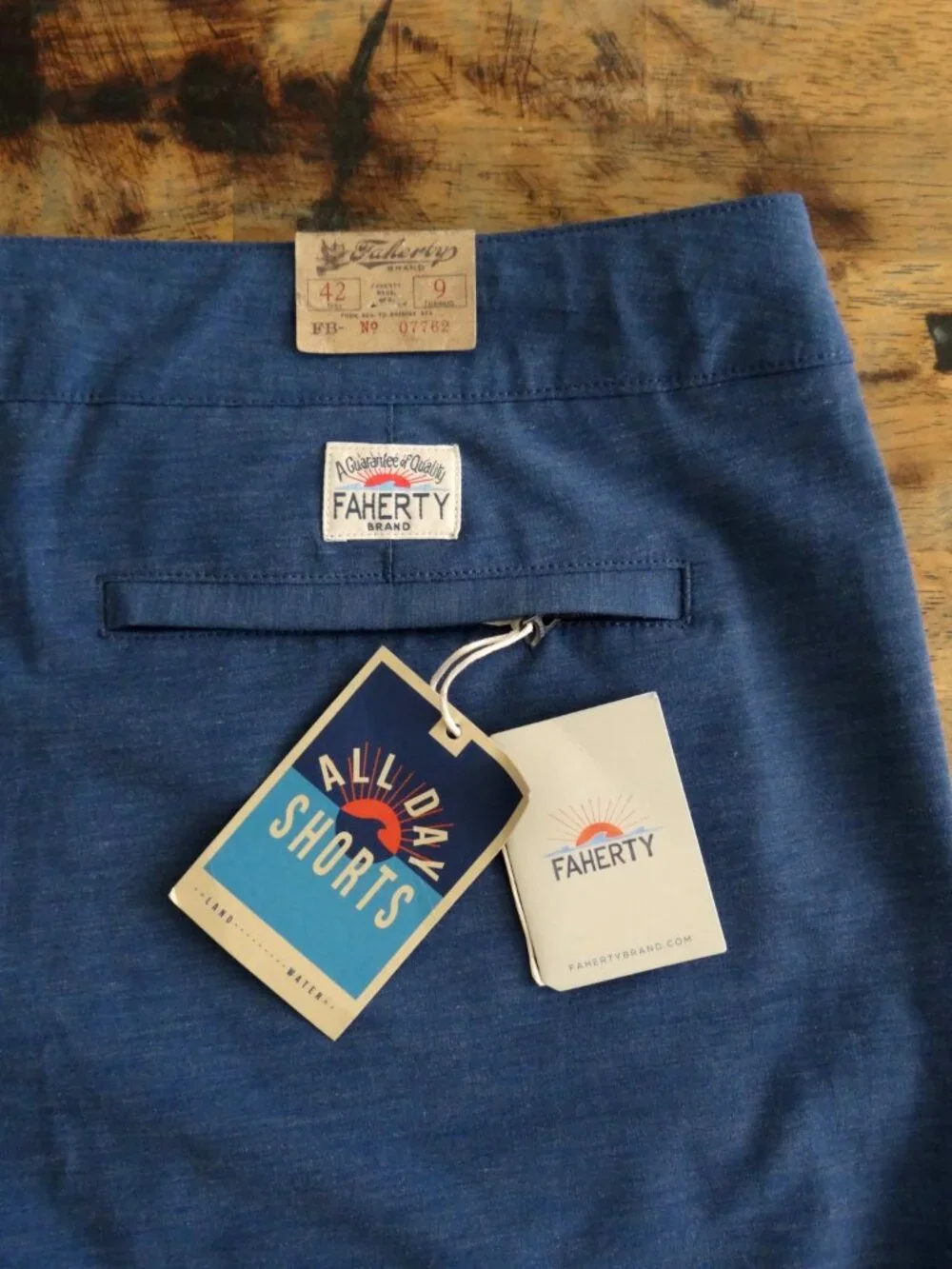 Faherty Men's 42 All Day Shorts Navy Blue 9